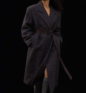 CAPPOTTO QUADRI GRIGIO & BORDEAUX