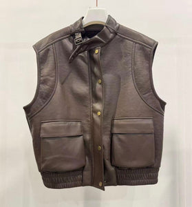 BOMBER SMANICATO CON ECO PELLICCIA