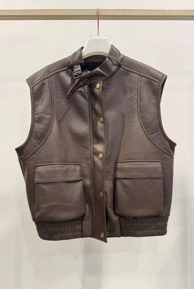 BOMBER SMANICATO CON ECO PELLICCIA