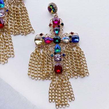 Orecchini Multicolor Cross