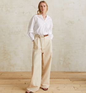 Pantaloni Ecrù Lino - Yerse Barcellona