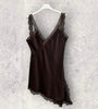 SLIP DRESS MARRONE