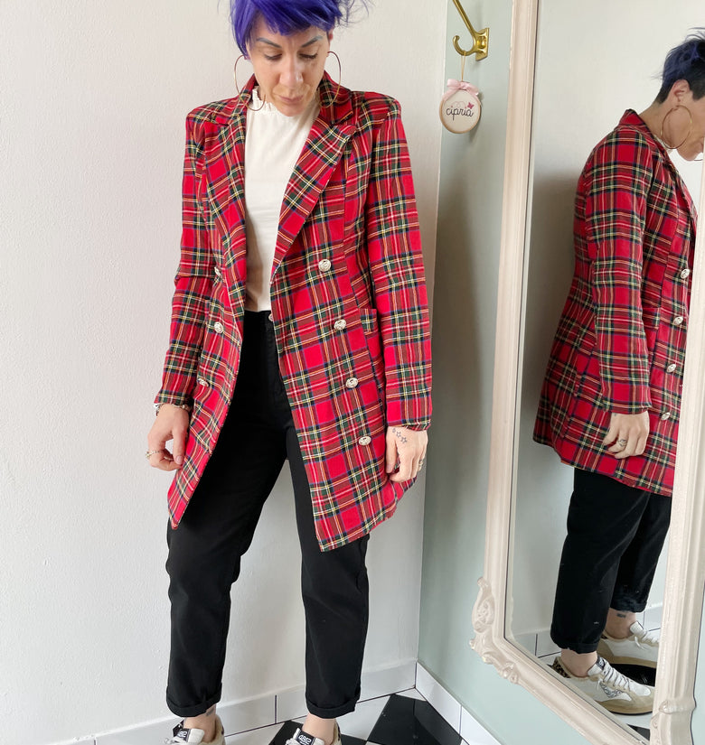 Giacca lunga tartan