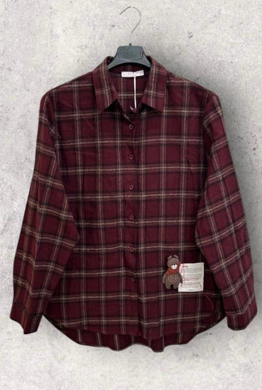 CAMICIA QUADRI BORDEAUX