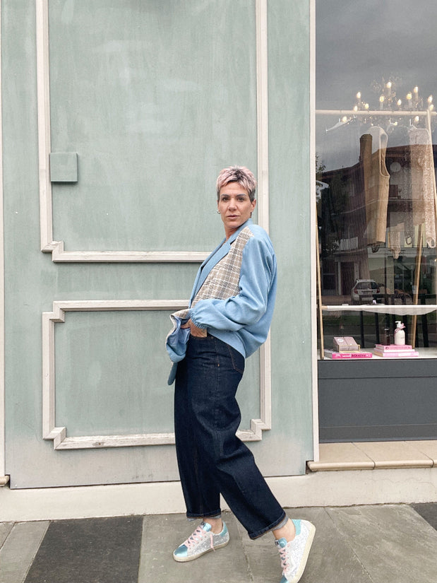 BLAZER DENIM E QUADRI