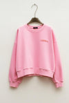 Felpa Oversize Rosa con Logo in rialzo