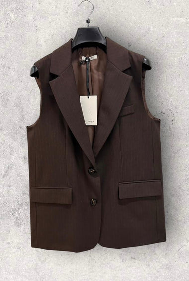 BLAZER SMANICATO CIOCCOLATO