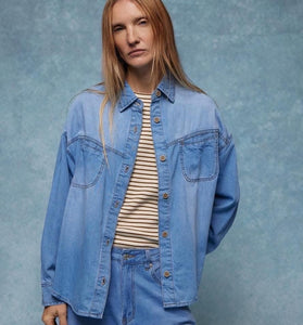 CAMICIA IN DENIM LIGHT BLU