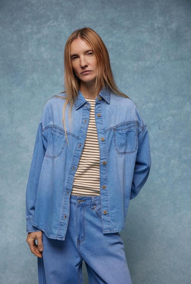 CAMICIA IN DENIM LIGHT BLU