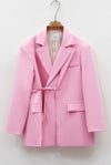 Blazer rosa con dettaglio annodato