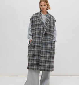 MAXI CAPPOTTO SMANICATO GRIGIO