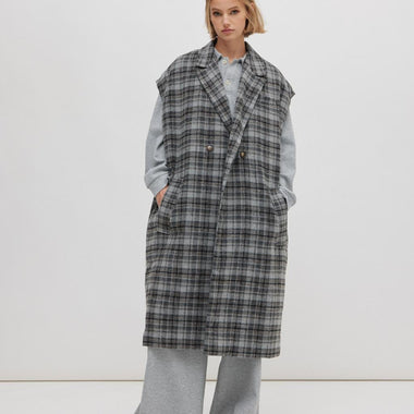 MAXI CAPPOTTO SMANICATO GRIGIO