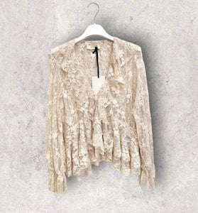 BLUSA IN PIZZO PANNA