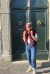 GILET ECO PELLICCIA BORDEAUX