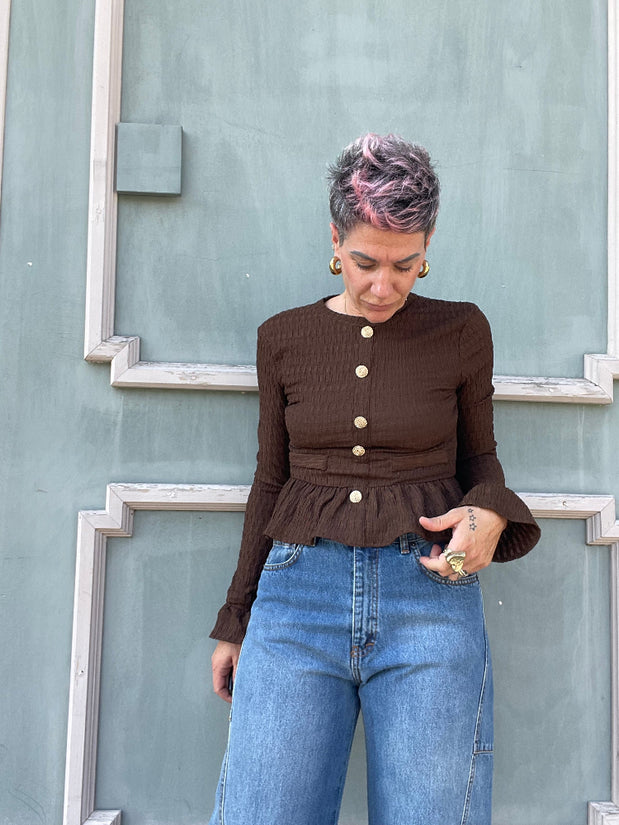 MAGLIA BRIGITTE MARRONE
