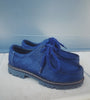 Derby blu in cavallino