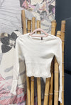 Maglia crop coste white