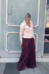 PANTALONE VITA ALTA BORDEAUX
