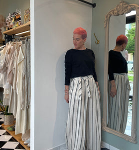 Pantalone fluido misto lino