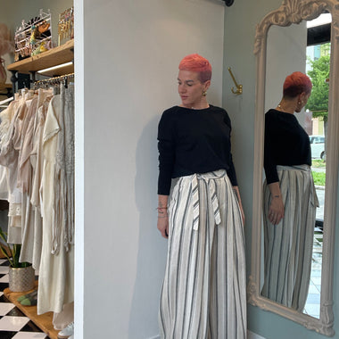 Pantalone fluido misto lino