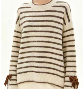 PULL RIGHE PANNA E CIOCCOLATO