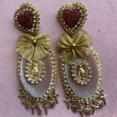 Orecchini cuore e pendenti dorati ✨