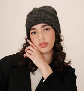 CAPPELLO LAVORATO A MAGLIA ANTRACITE