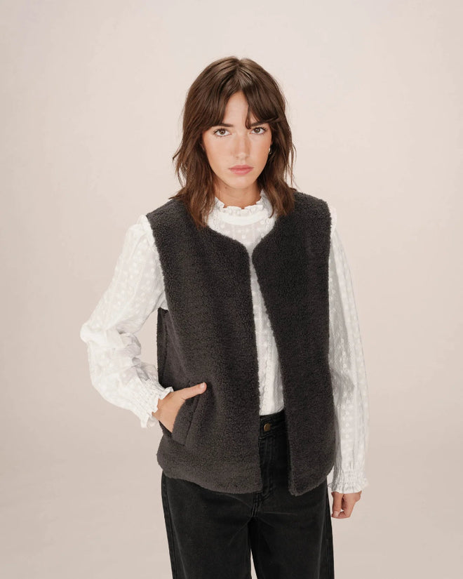 GILET ECO PELO ANTRACITE