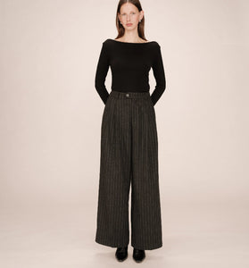 PANTALONE SARTORIALE GESSATO ANTRACITE