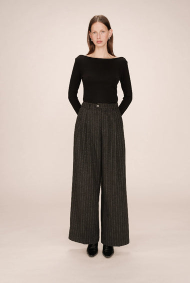 PANTALONE SARTORIALE GESSATO ANTRACITE