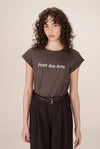 T-SHIRT STAMPATA CIOCCOLATO