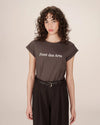 T-SHIRT STAMPATA CIOCCOLATO