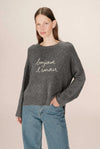 MAGLIONE OVERSIZE RICAMATO ANTRACITE