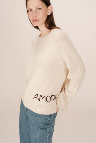 MAGLIONE OVERSIZE CON SCRITTA LATERALE