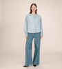 BLUSA OVERSIZE IN VELLUTO CIELO