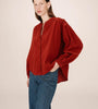 BLUSA OVERSIZE IN VELLUTO TERRA COTTA