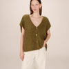 CARDIGAN SMANICATO OLIVA