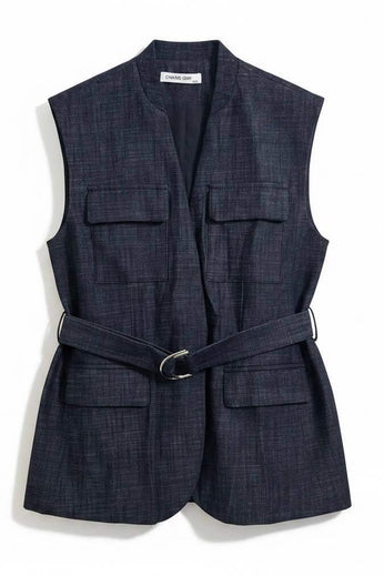 GIACCA SMANICATA BLU DENIM