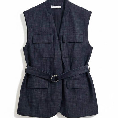 GIACCA SMANICATA BLU DENIM