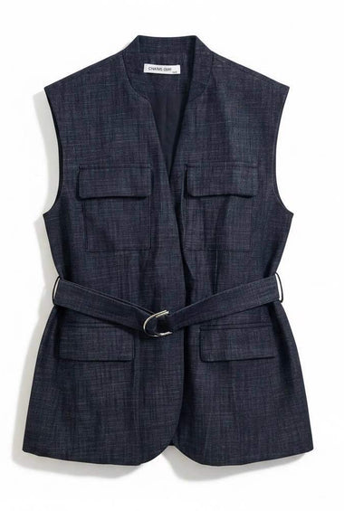 GIACCA SMANICATA BLU DENIM