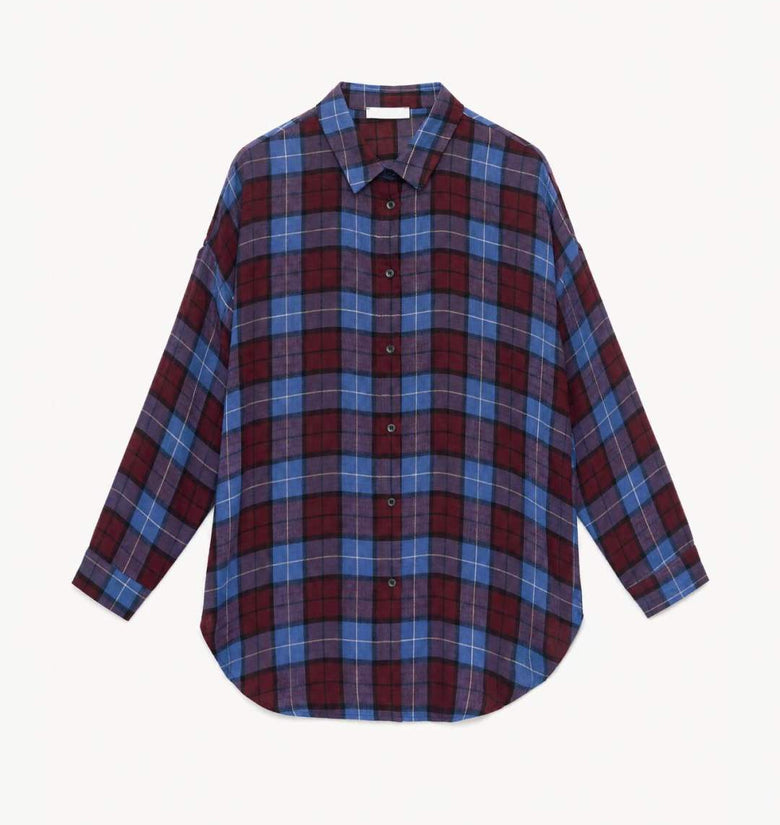 CAMICIA QUADRI BLU & BORDEAUX