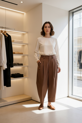 PANTALONE ELYS MARRONE