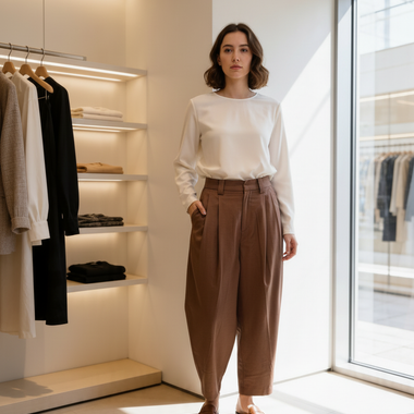 PANTALONE ELYS MARRONE