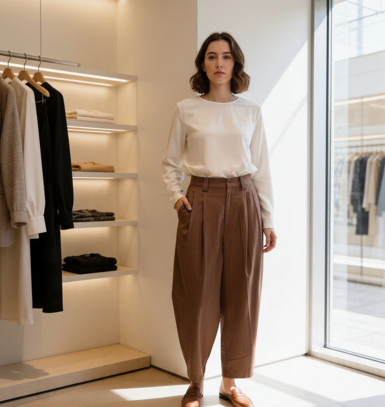 PANTALONE ELYS MARRONE