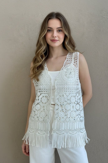 GILET TRAFORATO CON STRASS