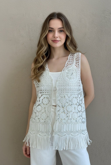 GILET TRAFORATO CON STRASS