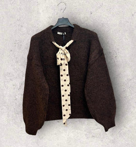 PULLOVER CIOCCOLATO CON LACCIO