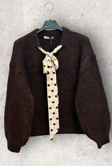 PULLOVER CIOCCOLATO CON LACCIO