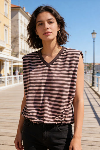 GILET AGATA ROSA & MARRONE