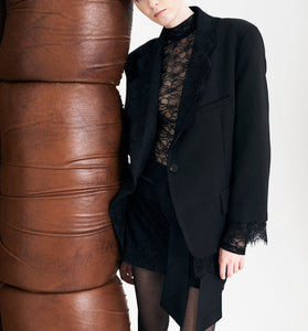 BLAZER NERO CON PIZZO